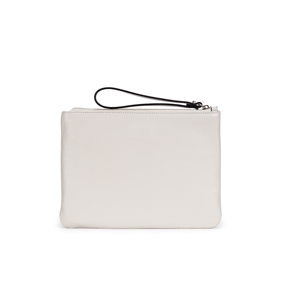 Coccinelle Women's Buste Leather Clutch Bag - White