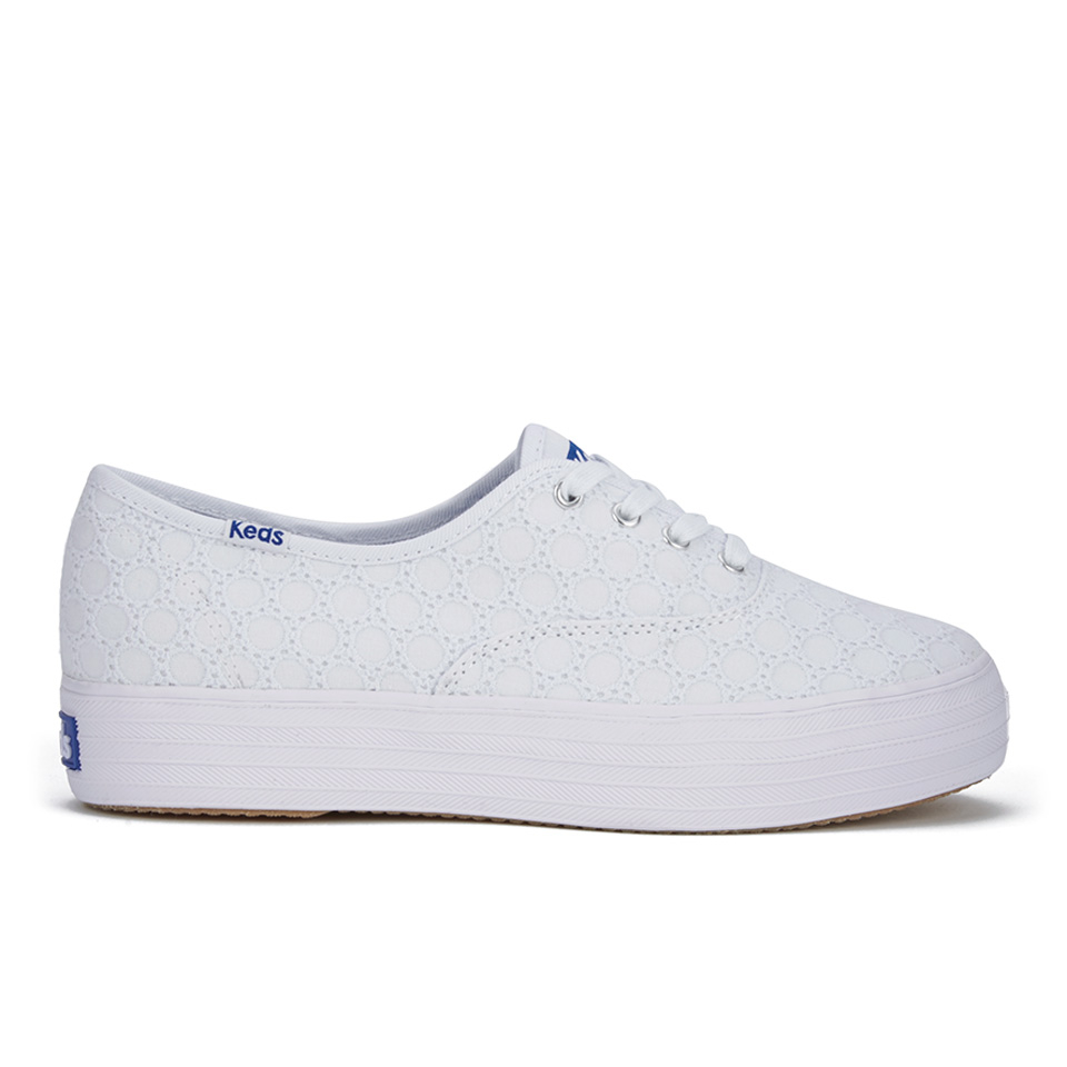 Keds white eyelet shoes hot sale