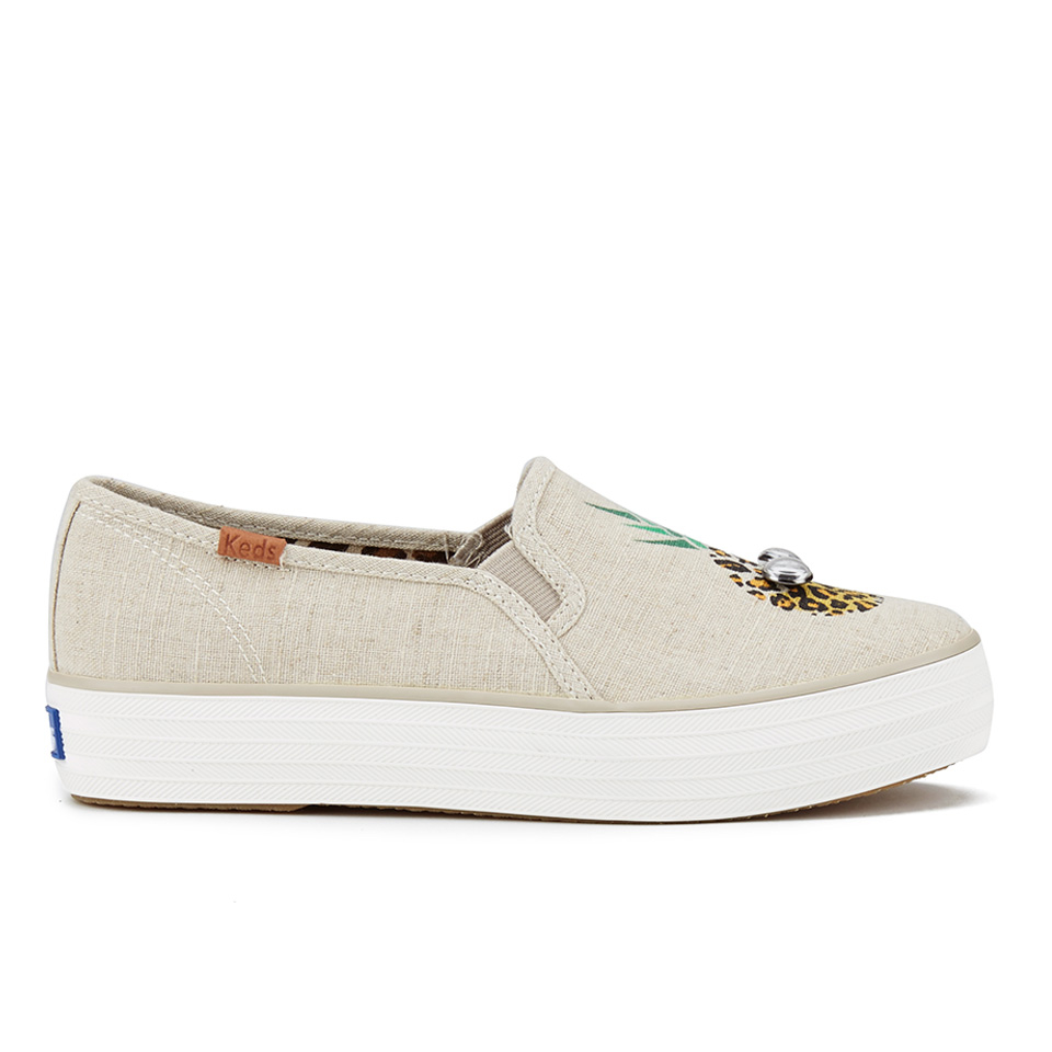 Keds Women s Triple Decker Googly Eyes Slip On Trainers Natural Allsole