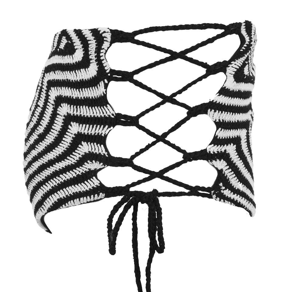 Mara Hoffman Women's Crochet Lace Up Side Bikini Bottoms - Starbasket Crochet