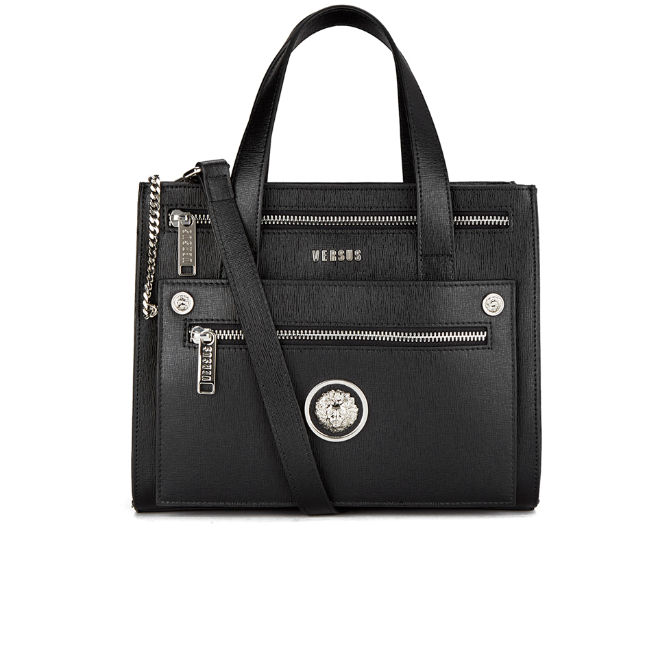 Versus Versace Women's Front Pocket Removable Clutch Tote Bag - Black