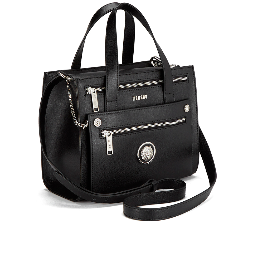 Versus Versace Women's Front Pocket Removable Clutch Tote Bag - Black