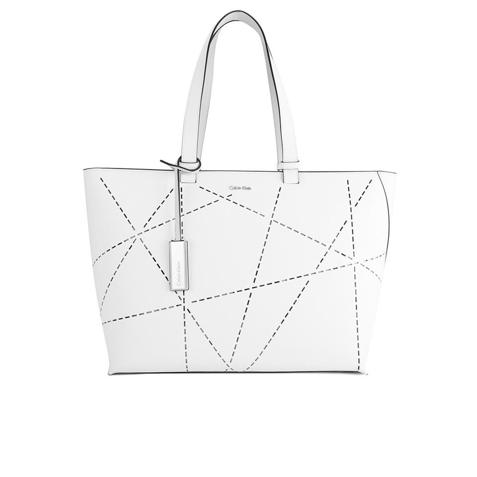 Ironisch papier Bederven Calvin Klein Women's Sofie Perforated Large Saffiano Tote Bag - Arctic White