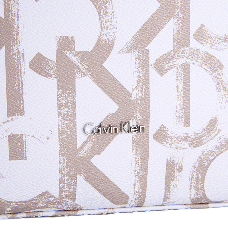 Calvin Klein Women's Melissa Logo Flat Crossover Bag - White