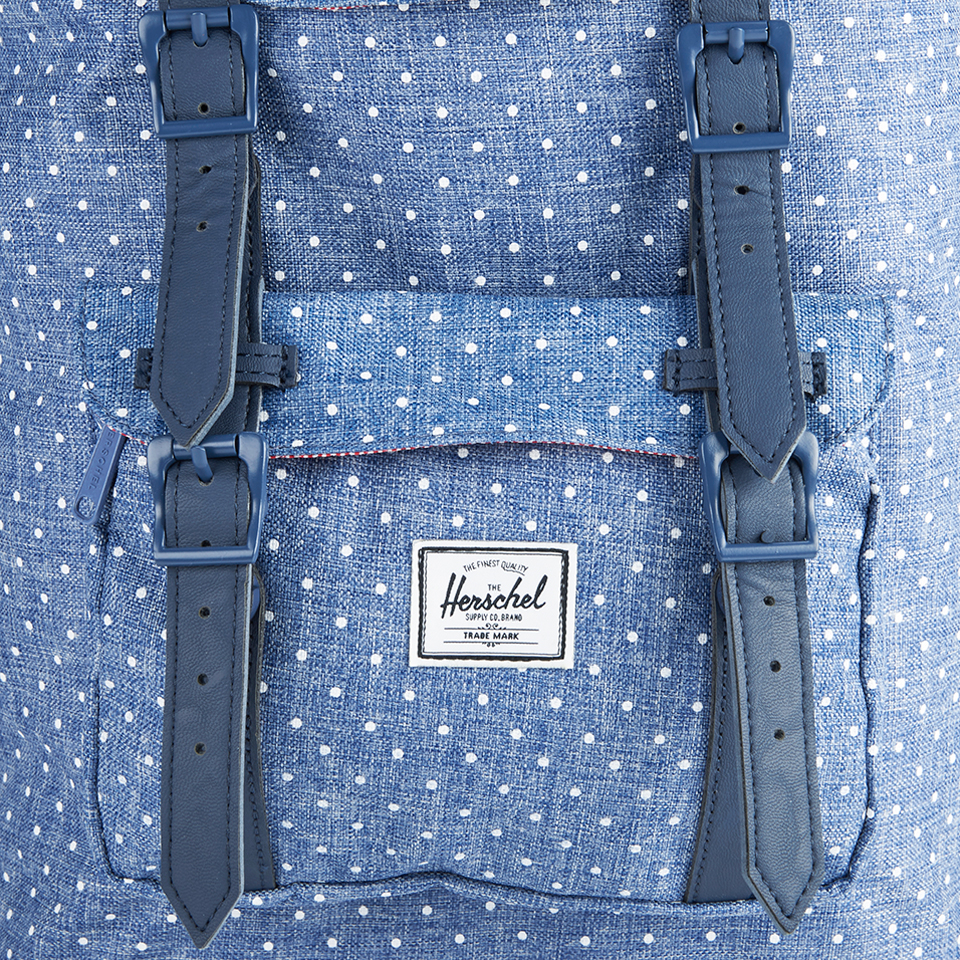 Herschel Women's Little America Mid-Volume Polka Dot Crosshatch Backpack - Light Blue