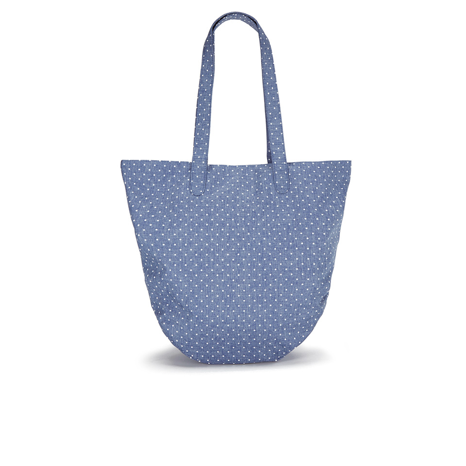 Herschel Women's Auden Crosshatch Polka Dot Tote Bag - Light Blue