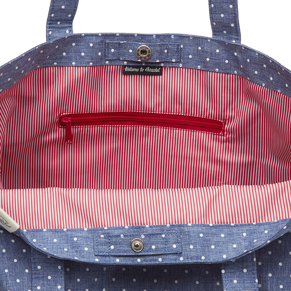 Herschel Women's Auden Crosshatch Polka Dot Tote Bag - Light Blue