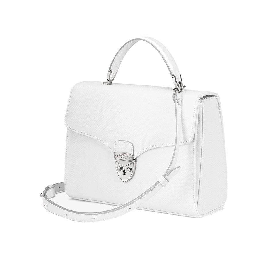 Aspinal of London Women's Mayfair Bag - White Lizard