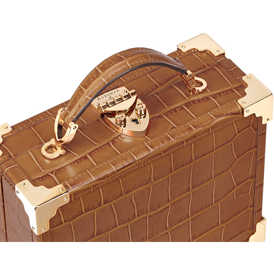 Aspinal of London Women's Mini Trunk Clutch Bag - Tan Croc