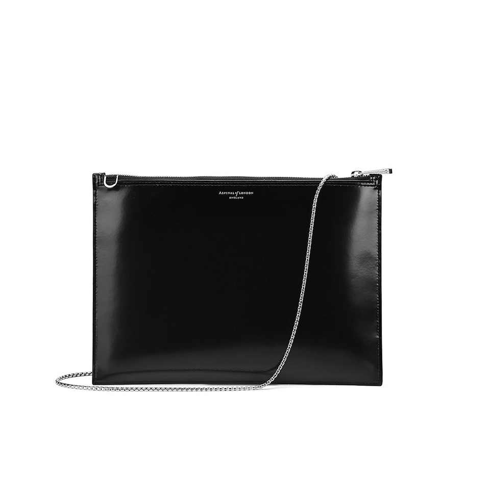 Aspinal of London Women's Soho Pouch - Silver/Black