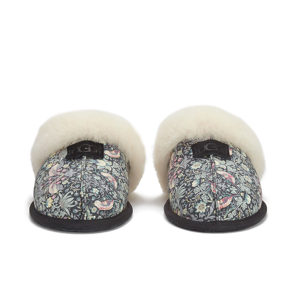 UGG Women s Scuffette Liberty Sheepskin Collar Slippers Blush Floral Allsole
