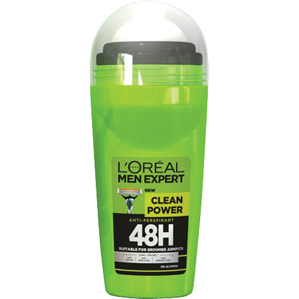 Antitranspirante en roll-on Clean Power 48H de L'Oréal Paris Men Expert (50 ml)
