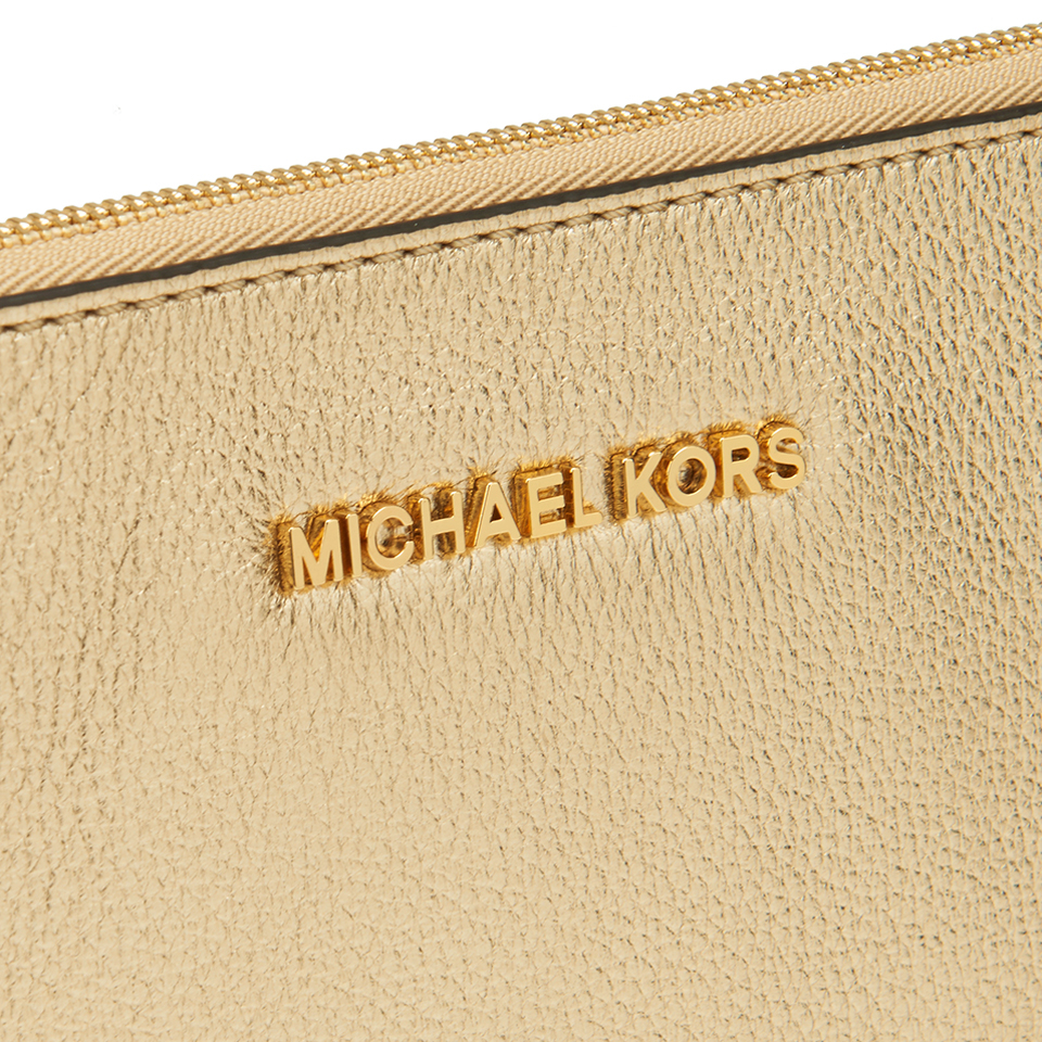 MICHAEL MICHAEL KORS Women's Bedford Large Zip Clutch Bag - Pale Gold