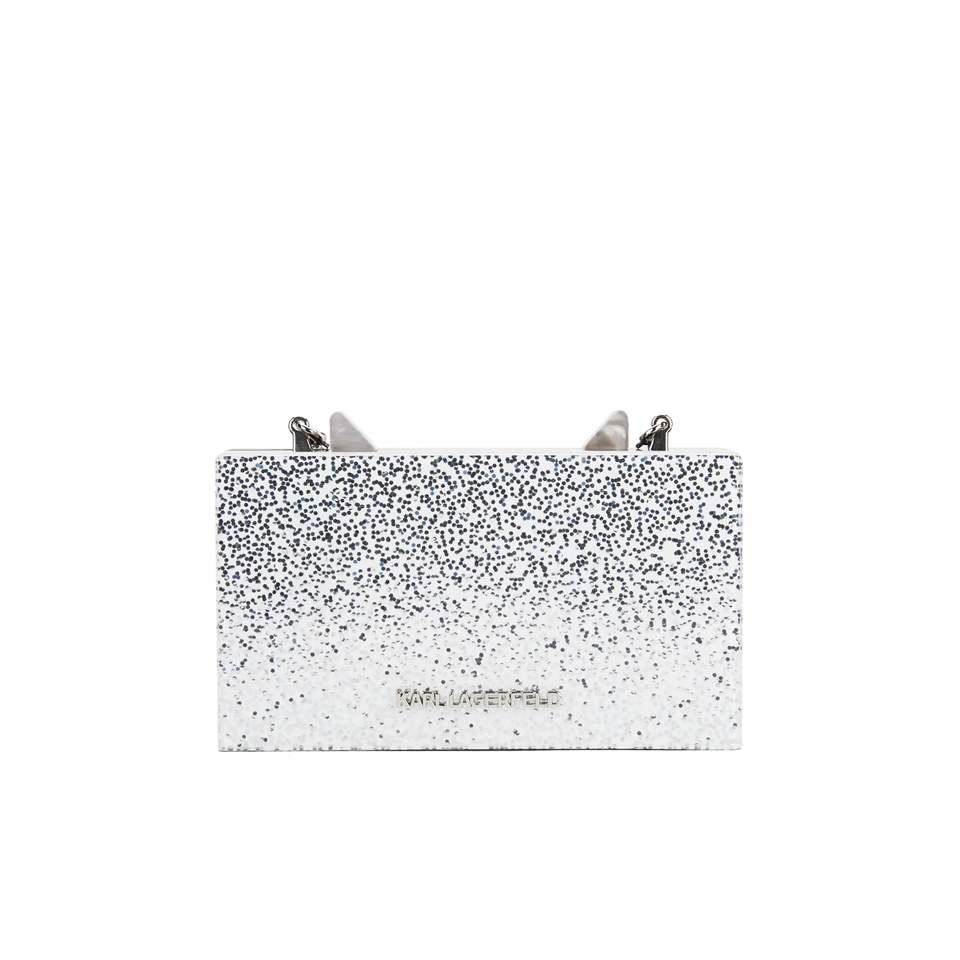 Karl Lagerfeld Women's Minaudiere Cat Clutch Bag - Black