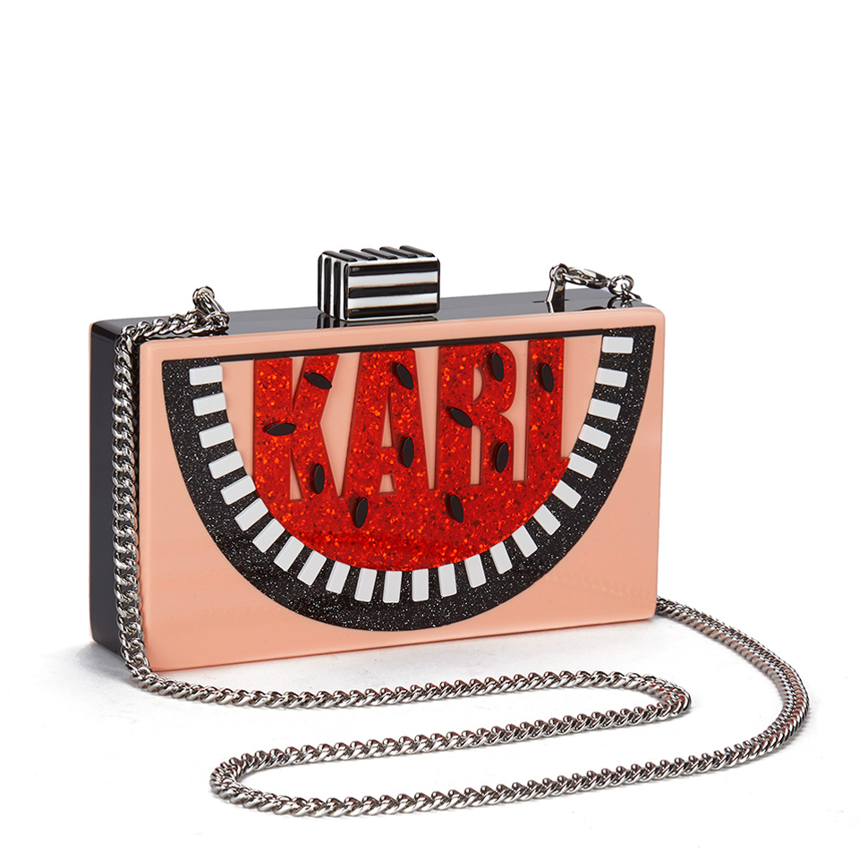 Karl Lagerfeld Women's Minaudiere Watermelon Clutch Bag - Pink