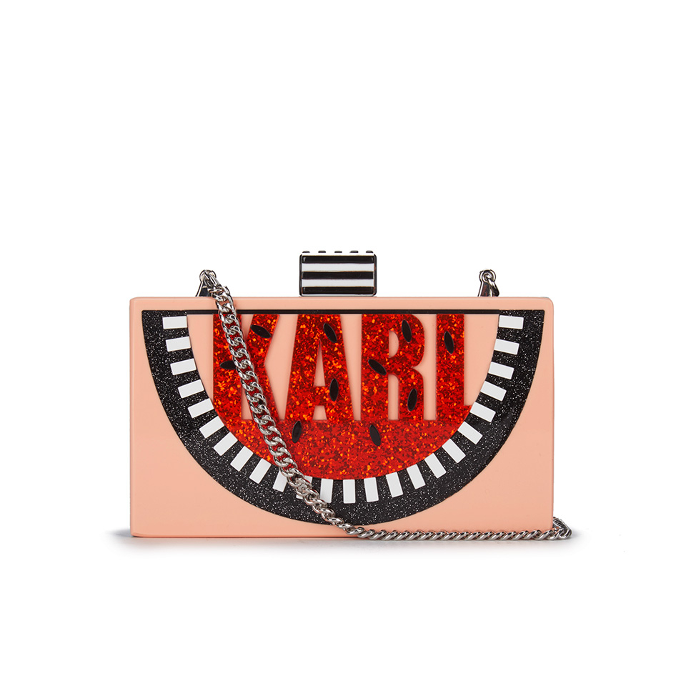 Karl Lagerfeld Women's Minaudiere Watermelon Clutch Bag - Pink