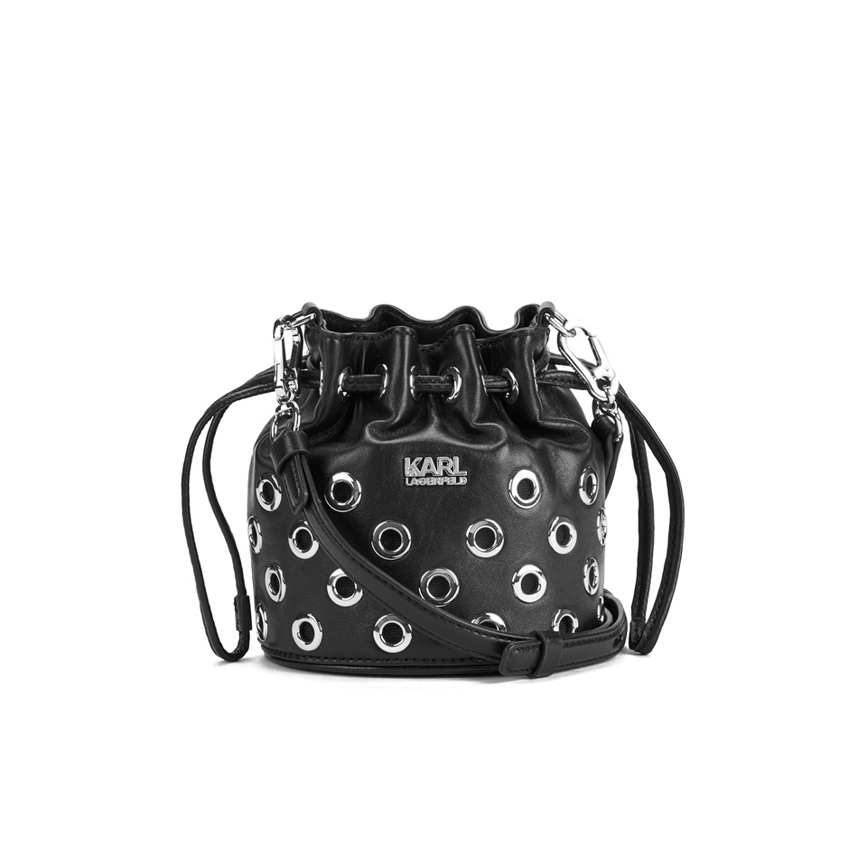 Karl Lagerfeld Women's K/Private Drawstring Eyelets Bag - Black