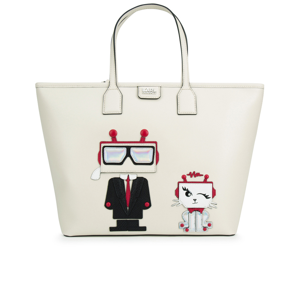 Karl Lagerfeld Women's K/Robot Shopper Karl & Choupette Bag - Cream