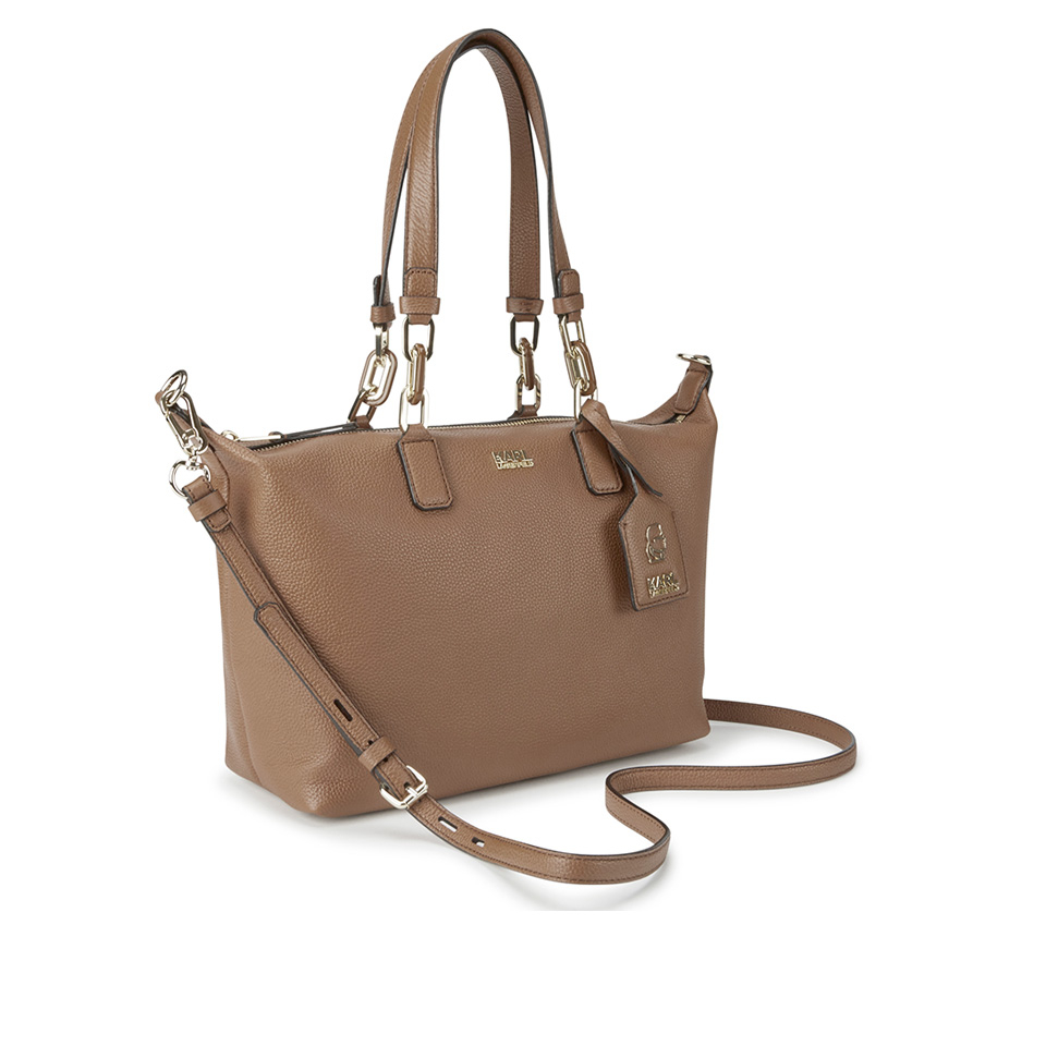 Karl Lagerfeld Women's K/Grainy Small Bowling Bag - Tan