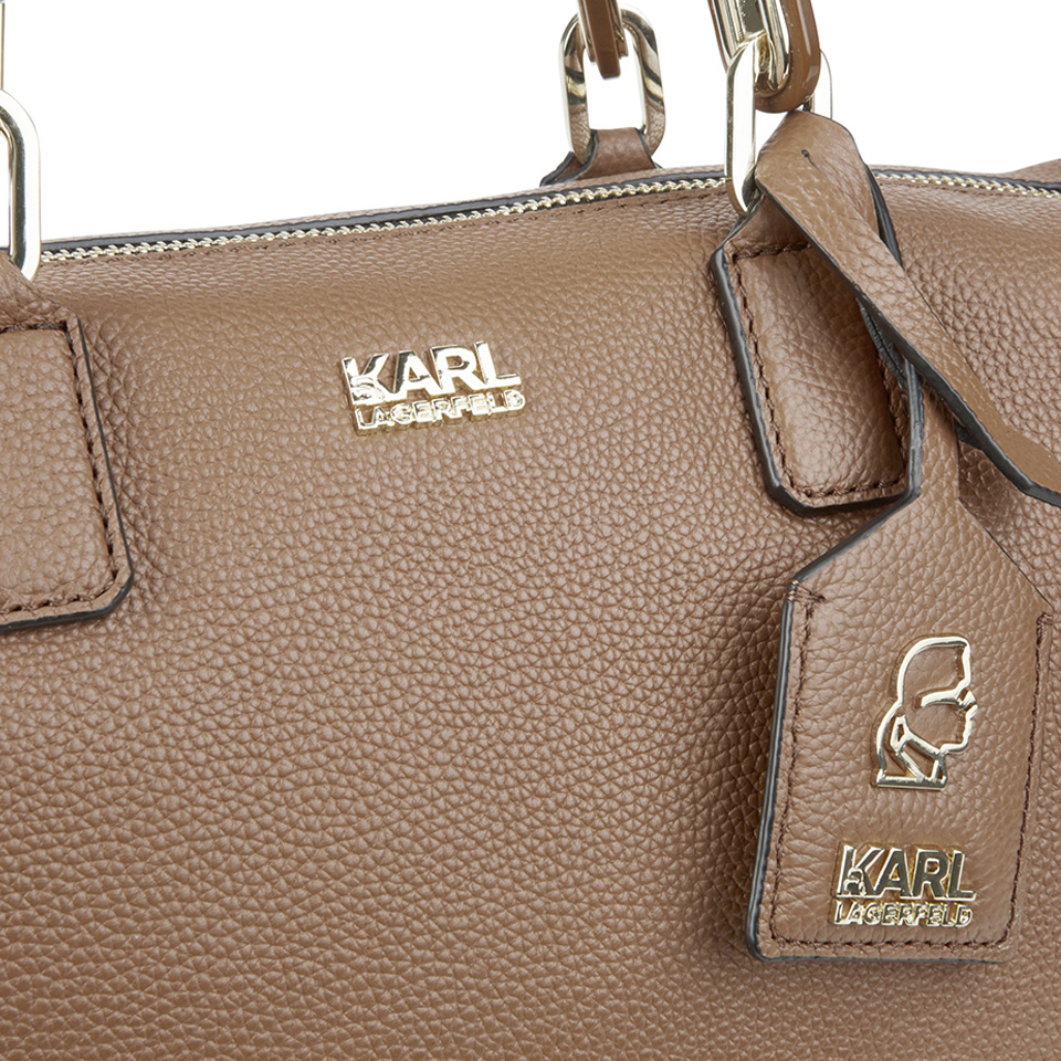 Karl Lagerfeld Women's K/Grainy Small Bowling Bag - Tan