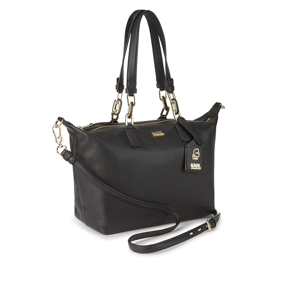 Karl Lagerfeld Women's K/Grainy Small Bowling Bag - Black