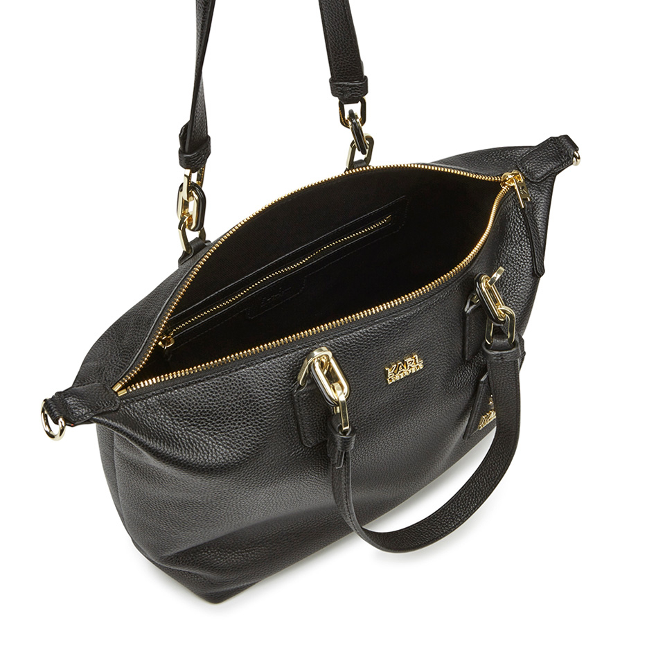 Karl Lagerfeld Women's K/Grainy Small Bowling Bag - Black