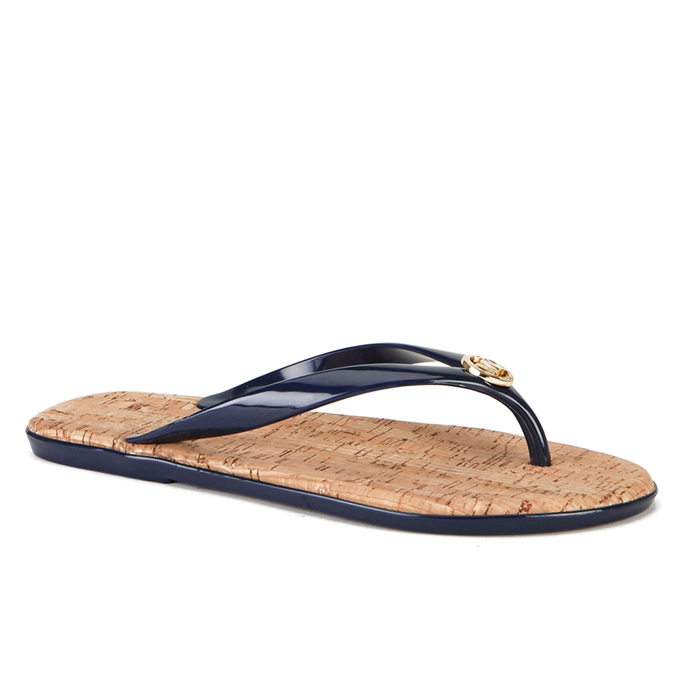 Michael kors jet set jelly flip flops black 2025