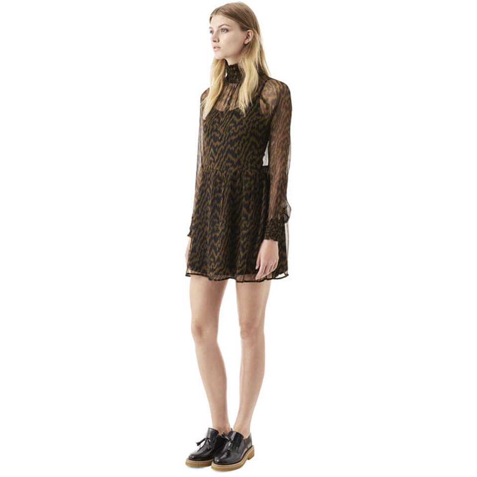 Ganni beaumont chiffon dress hotsell
