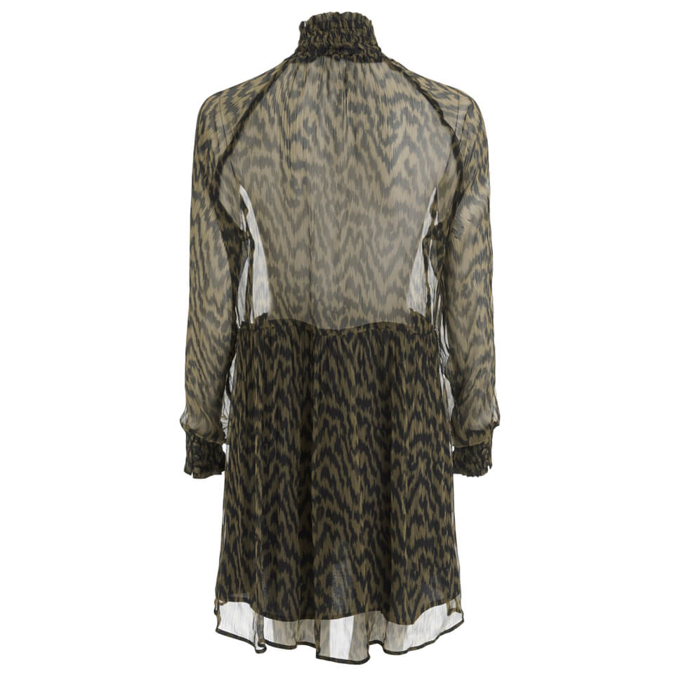 Ganni Women s Lewis Chiffon Dress Plantation Black Coggles