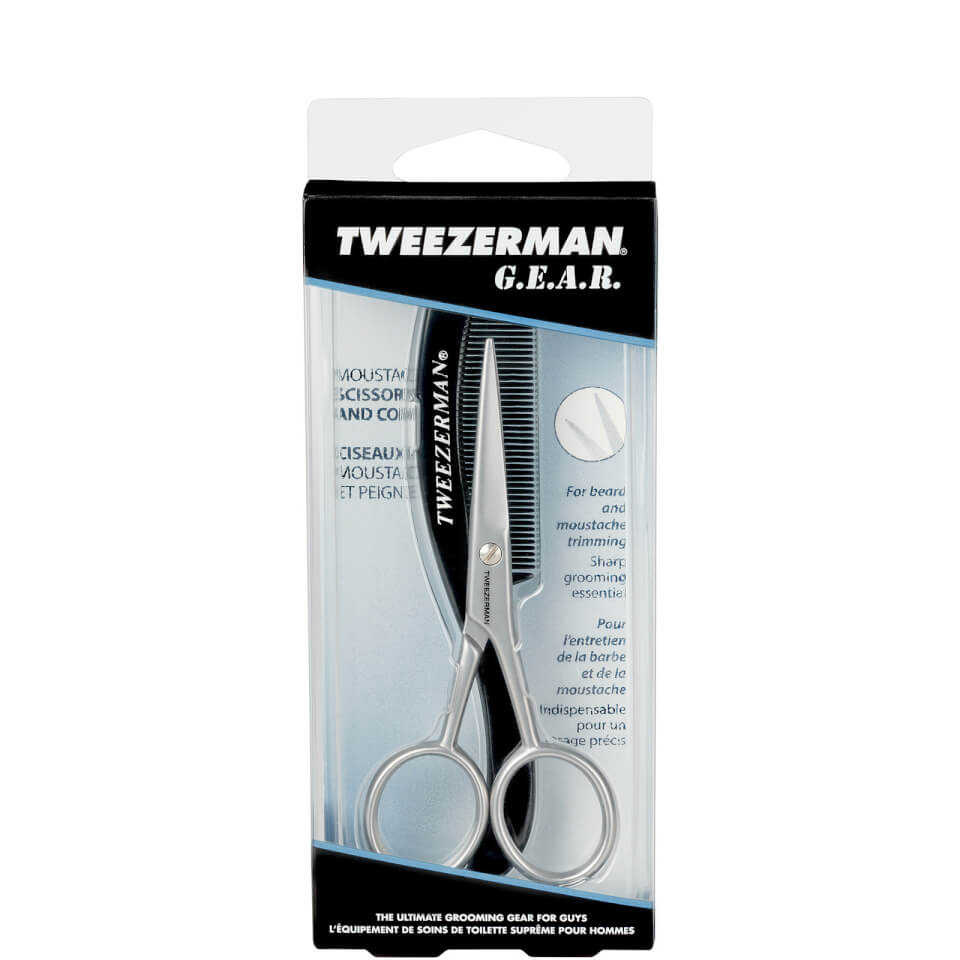 Tweezerman G.E.A.R. Moustache Scissors & Comb