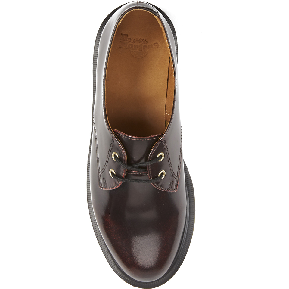Dr. Martens Women s Kensington Brook Arcadia Leather 2 Eye Flat Shoes Cherry Red Allsole