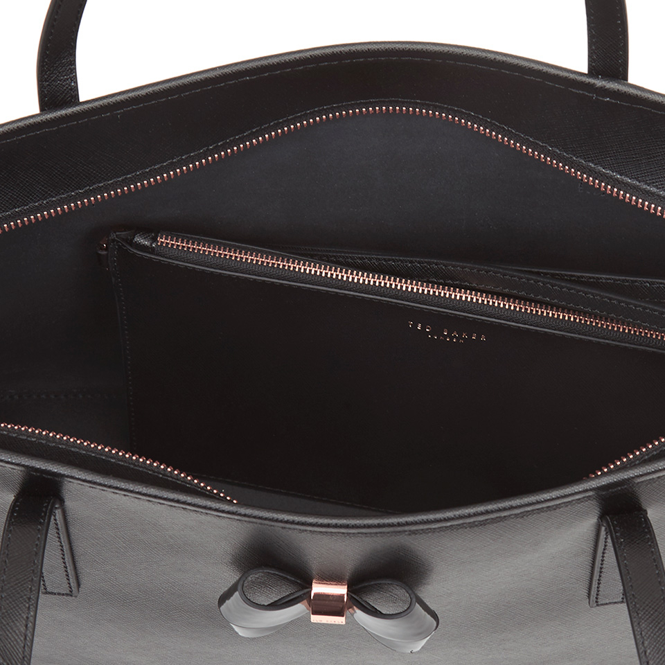 Ted Baker Women's Biancaa Bow Detail Crosshatch Large Shopper Bag - Black
