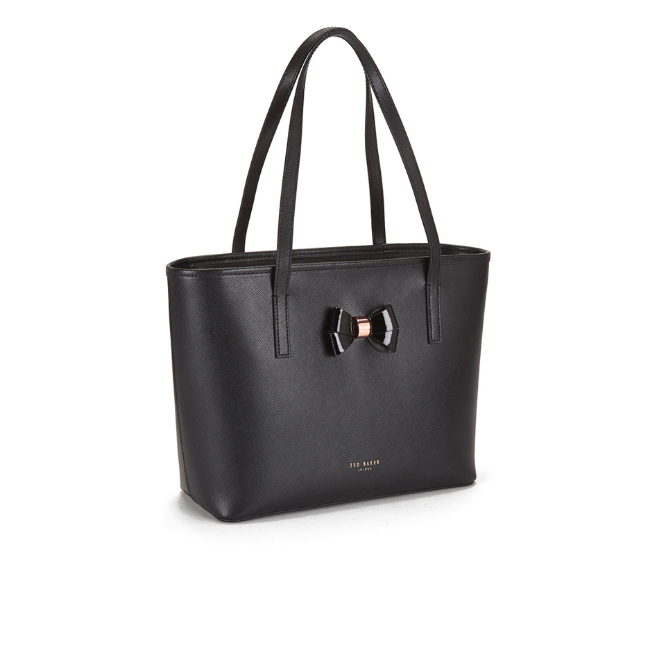 Ted Baker Women s Ritaa Bow Detail Crosshatch Small Shopper Bag Black
