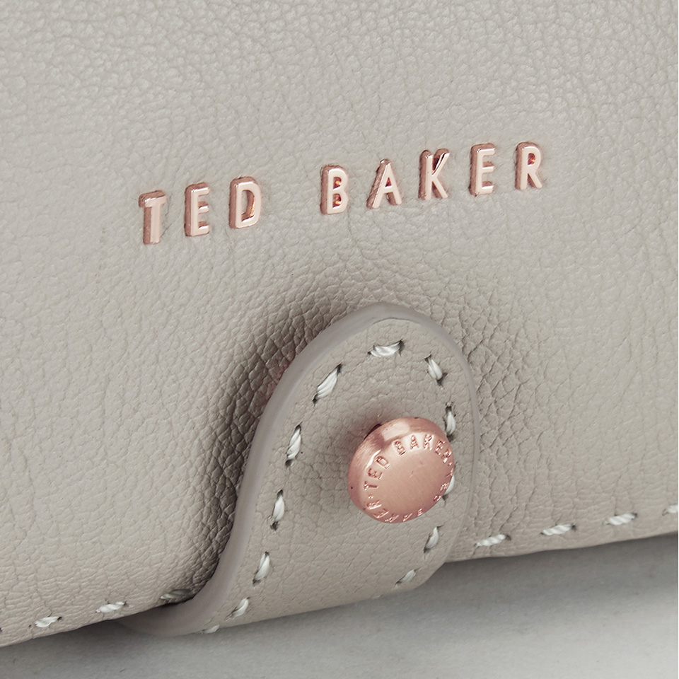 Ted Baker Women's Reagan Stab Stitch Leather Shoulder Bag - Light Grey