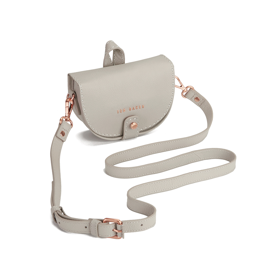 Ted Baker Women's Eliee Stab Stitch Leather Mini Crossbody Bag - Light Grey
