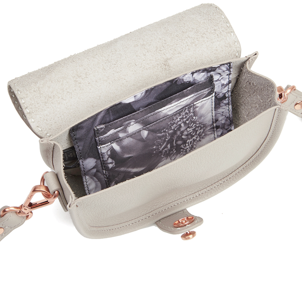 Ted Baker Women's Eliee Stab Stitch Leather Mini Crossbody Bag - Light Grey