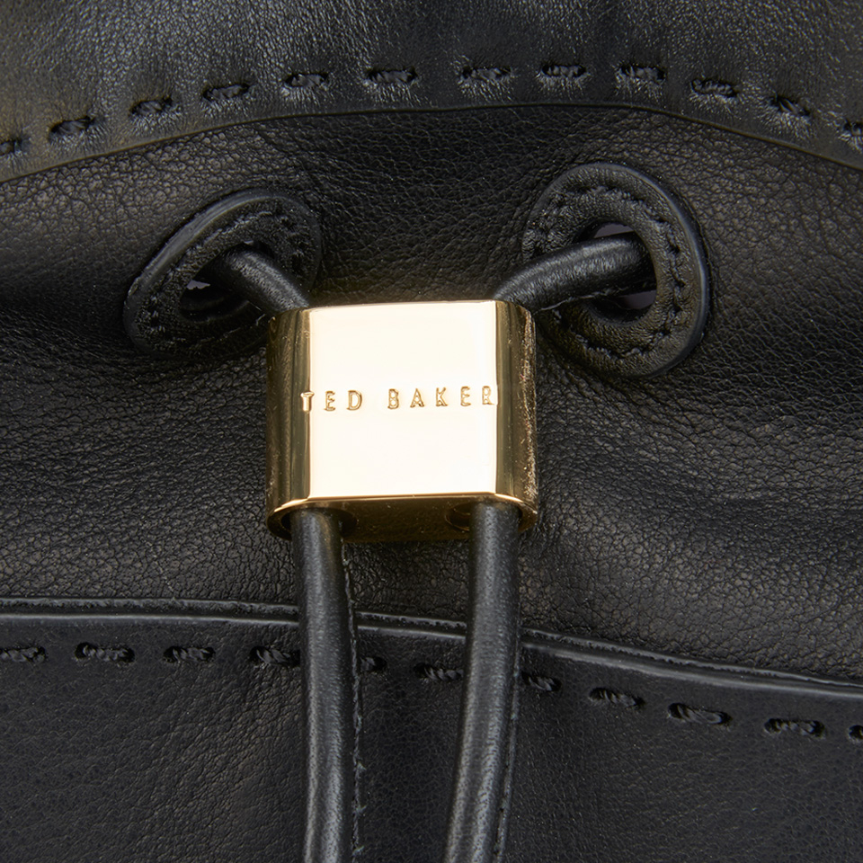 Ted Baker Women's Kashia Stab Stitch Leather Bucket Bag - Black