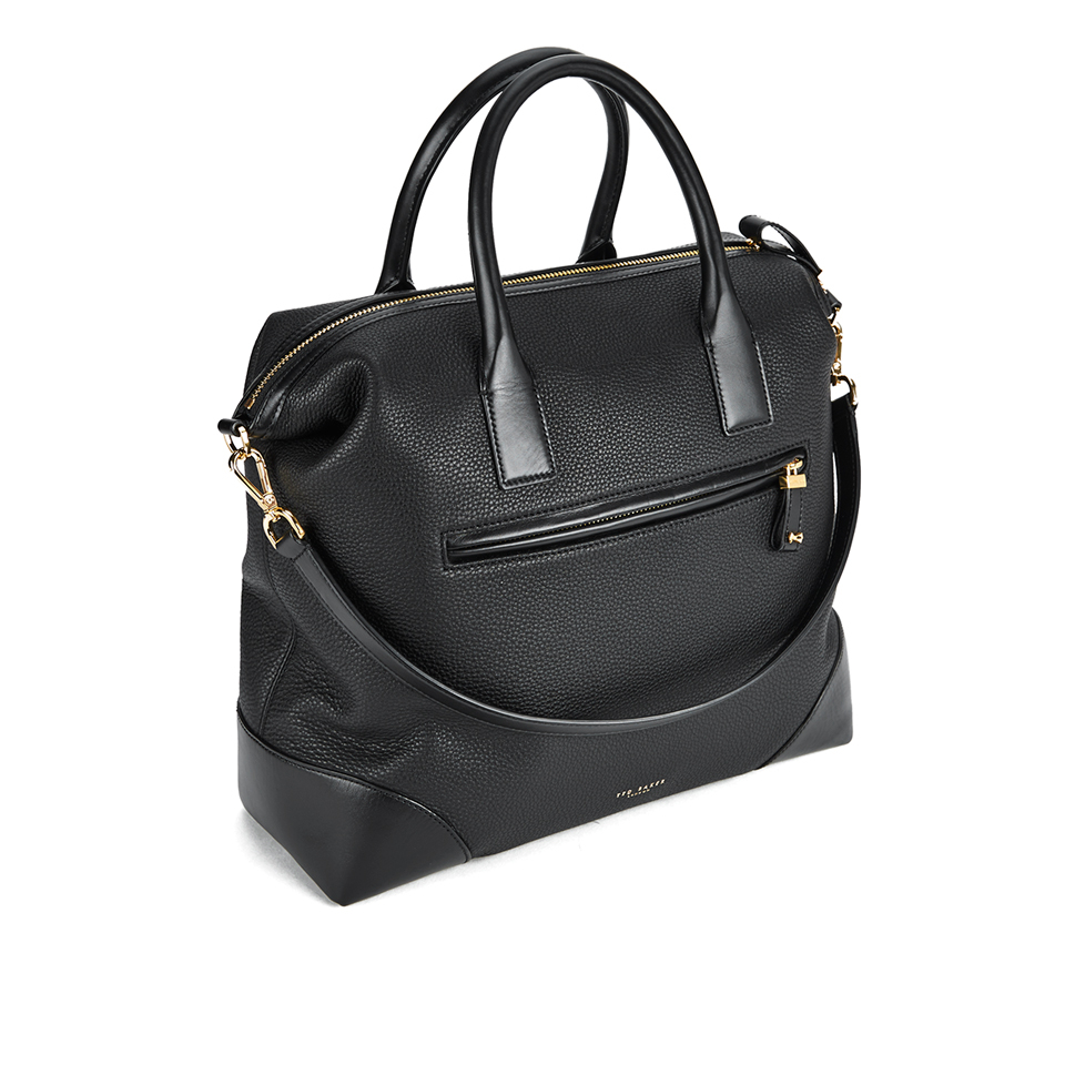 Ted Baker Women's Barbara Casual Leather Zip Detail Tote Bag - Black