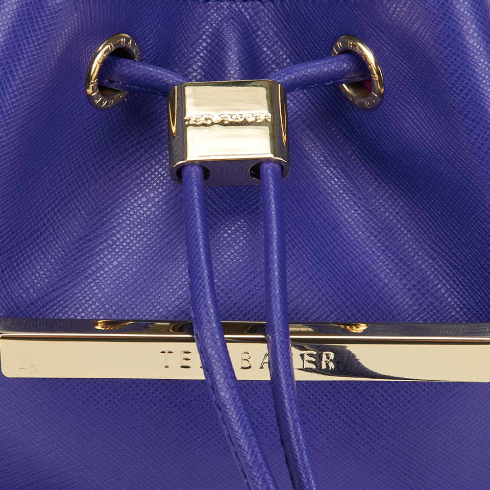 Ted Baker Women's Ersilda Metal Bar Mini Bucket Crossbody Bag - Bright Blue