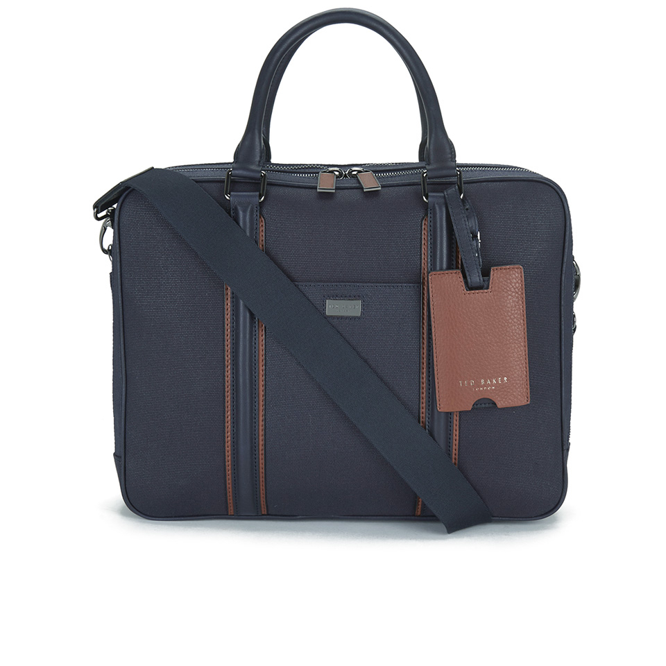Ted Baker Men's Snowdor Canvas and Leather Document Bag - Navy