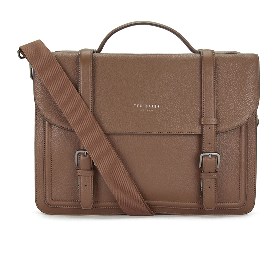Ted Baker Men s Jagala Raised Edge Leather Satchel Tan
