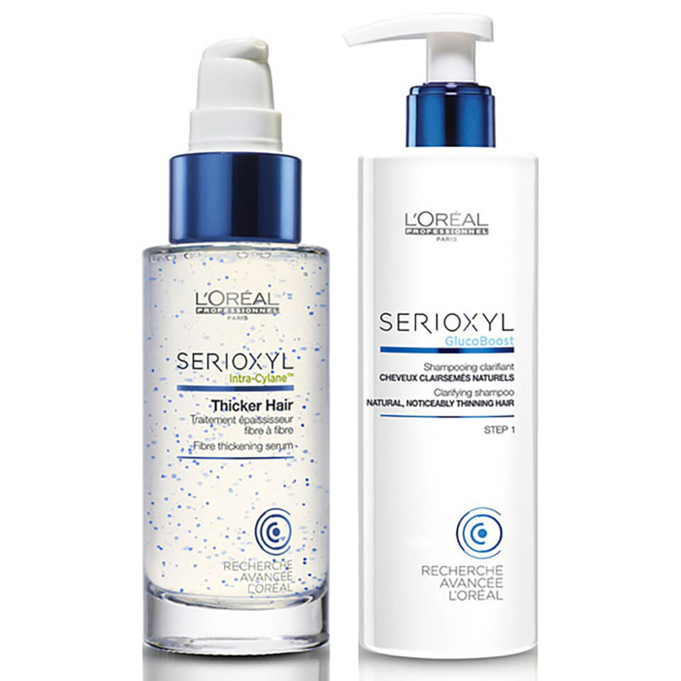 L'Oréal Professionnel Serioxyl Thicker Hair Treatment and Shampoo for Natural Thinning Hair