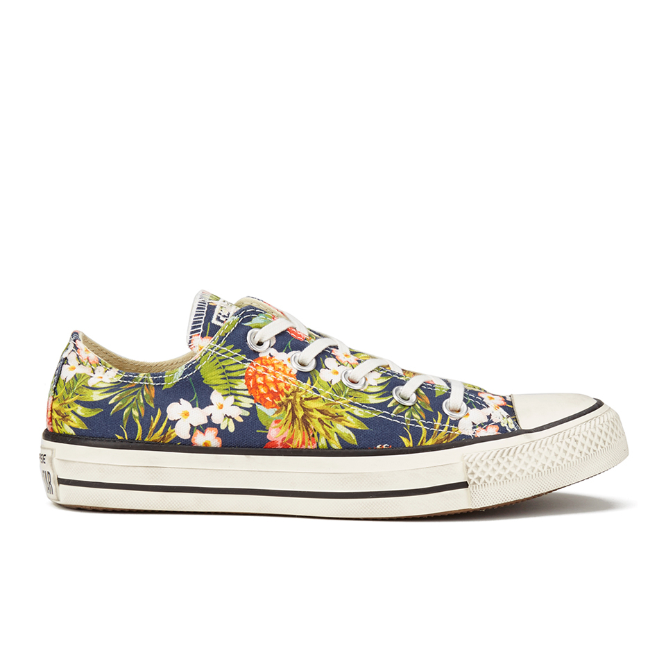 Converse Women s Chuck Taylor All Star Canvas Print OX Trainers Inked Egret Black Coggles