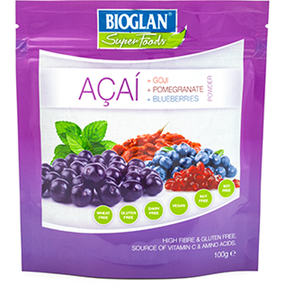 Bioglan Superfoods Supergreens Acai and Berry Powder - 100g