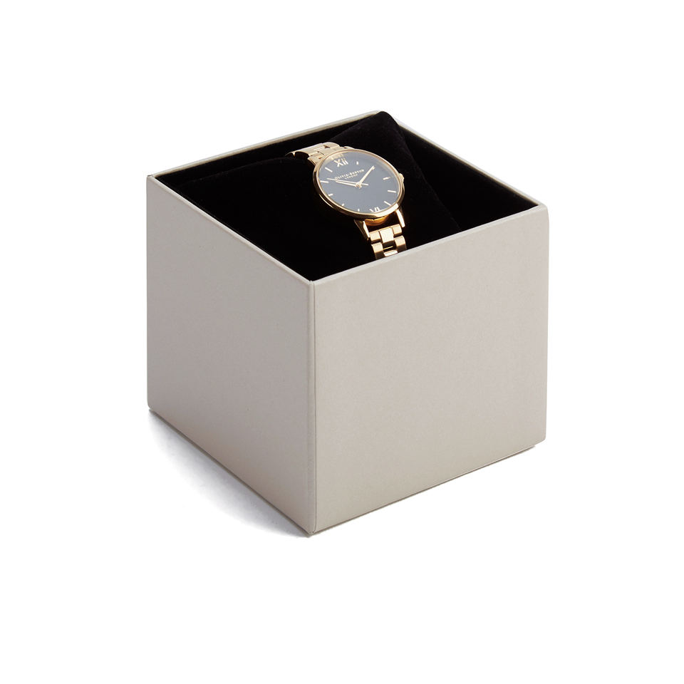 Olivia Burton Women's Midi Dial Watch - Black Dial/Gold Bracelet