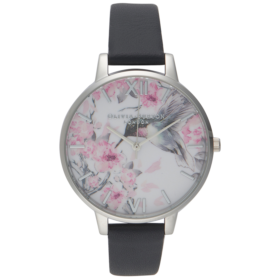 Olivia Burton Women's Painterly Prints Hummingbird Watch - Grey/Silver