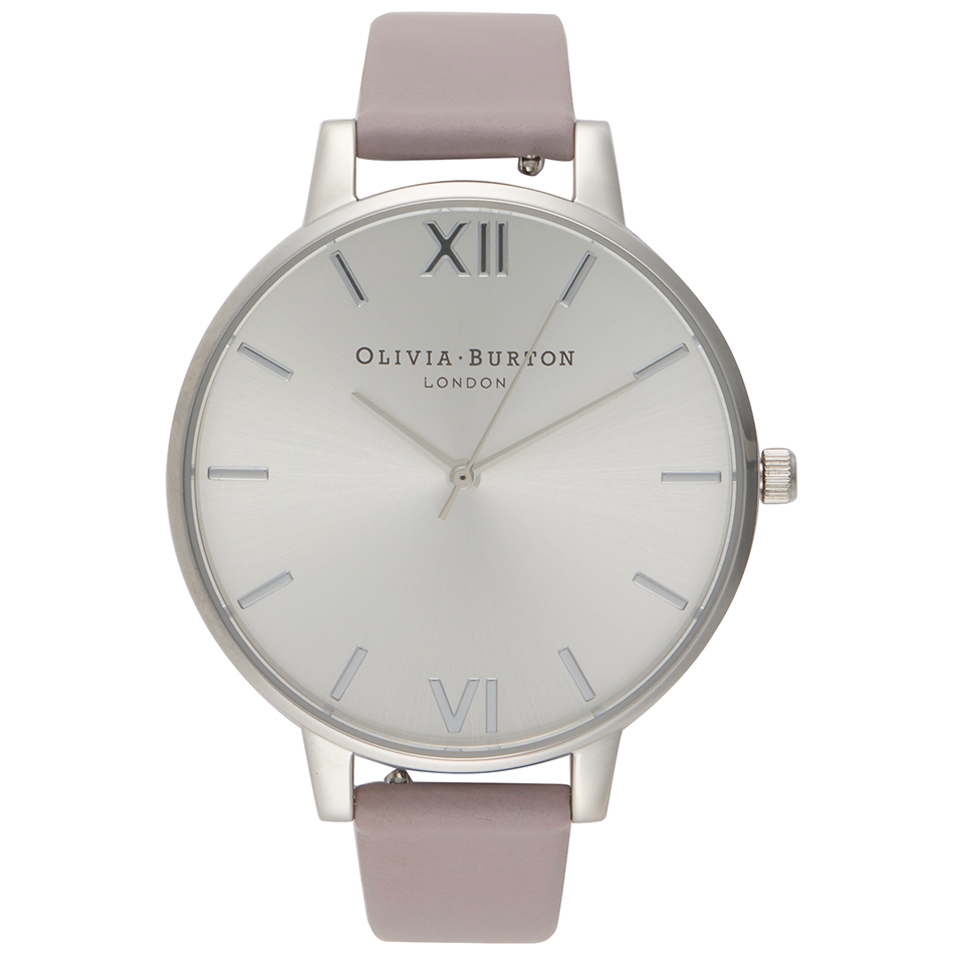 Olivia Burton Women's Gift Set Big Dial Watch - Black/Silver with Interchangeable Grey Lilac Strap