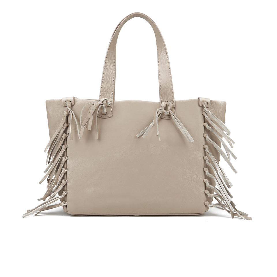 UGG Women's Lea Leather Fringed Tote Bag - Taupe