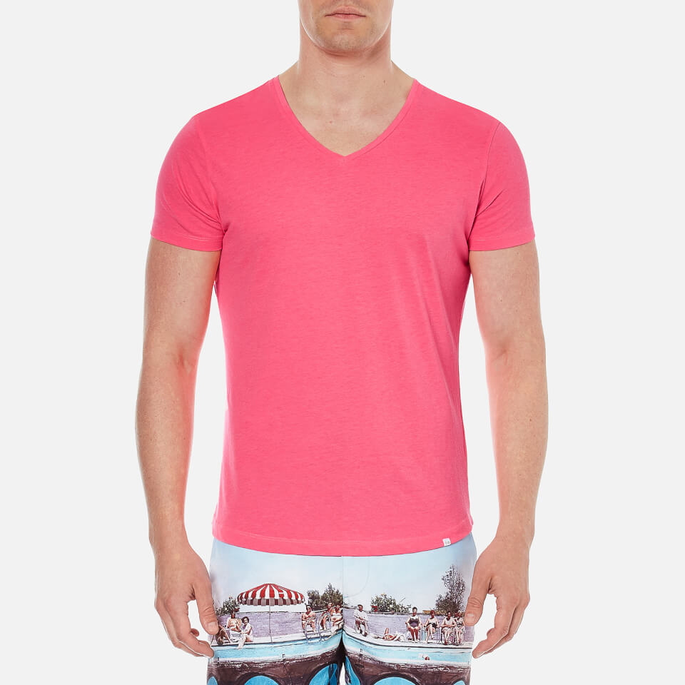 Orlebar Brown Men's Obv V Neck T-Shirt - Carmine