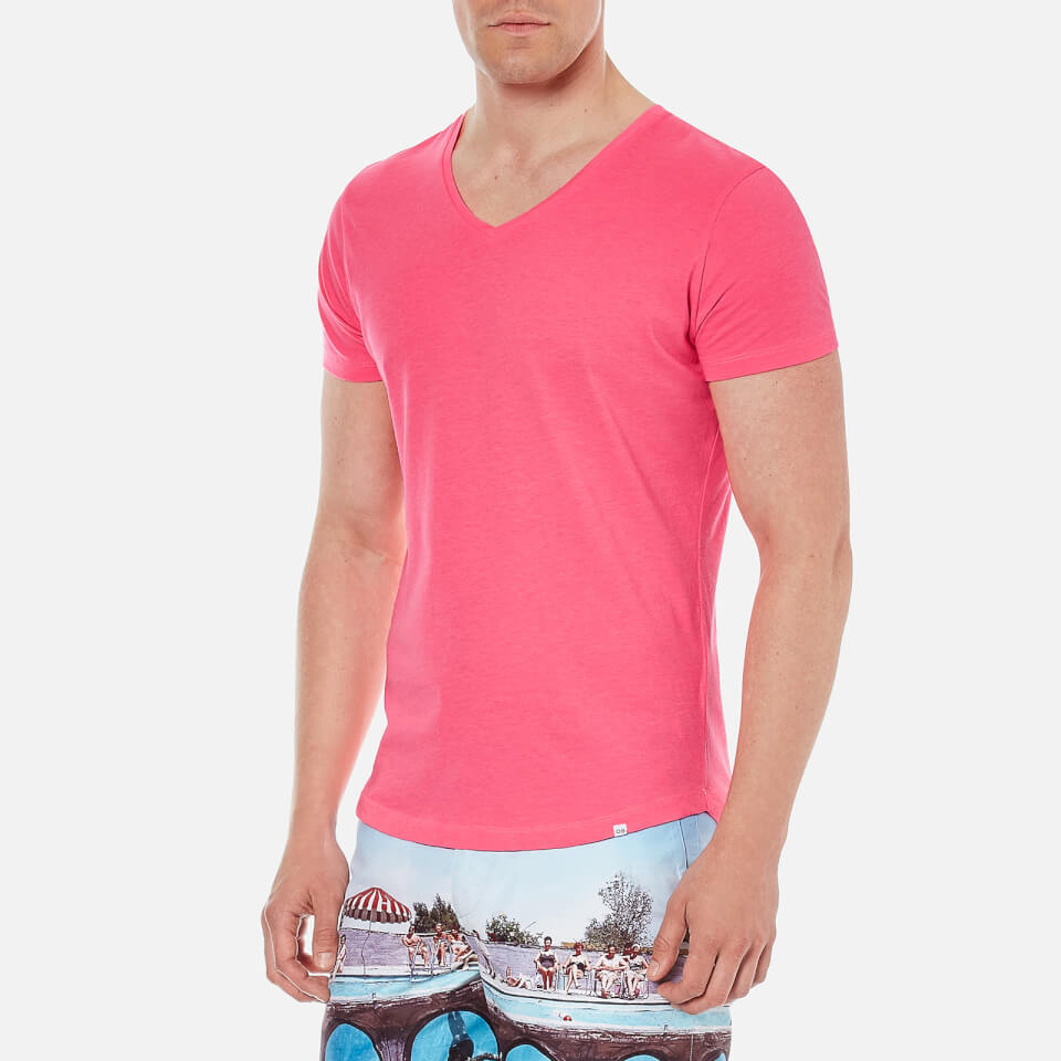 Orlebar Brown Men's Obv V Neck T-Shirt - Carmine
